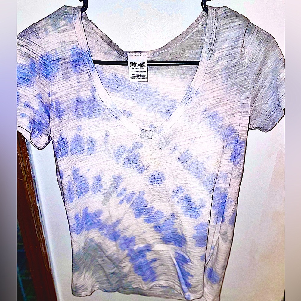 X-small Pink Tie-Dyed V-neck Women’s Shirt